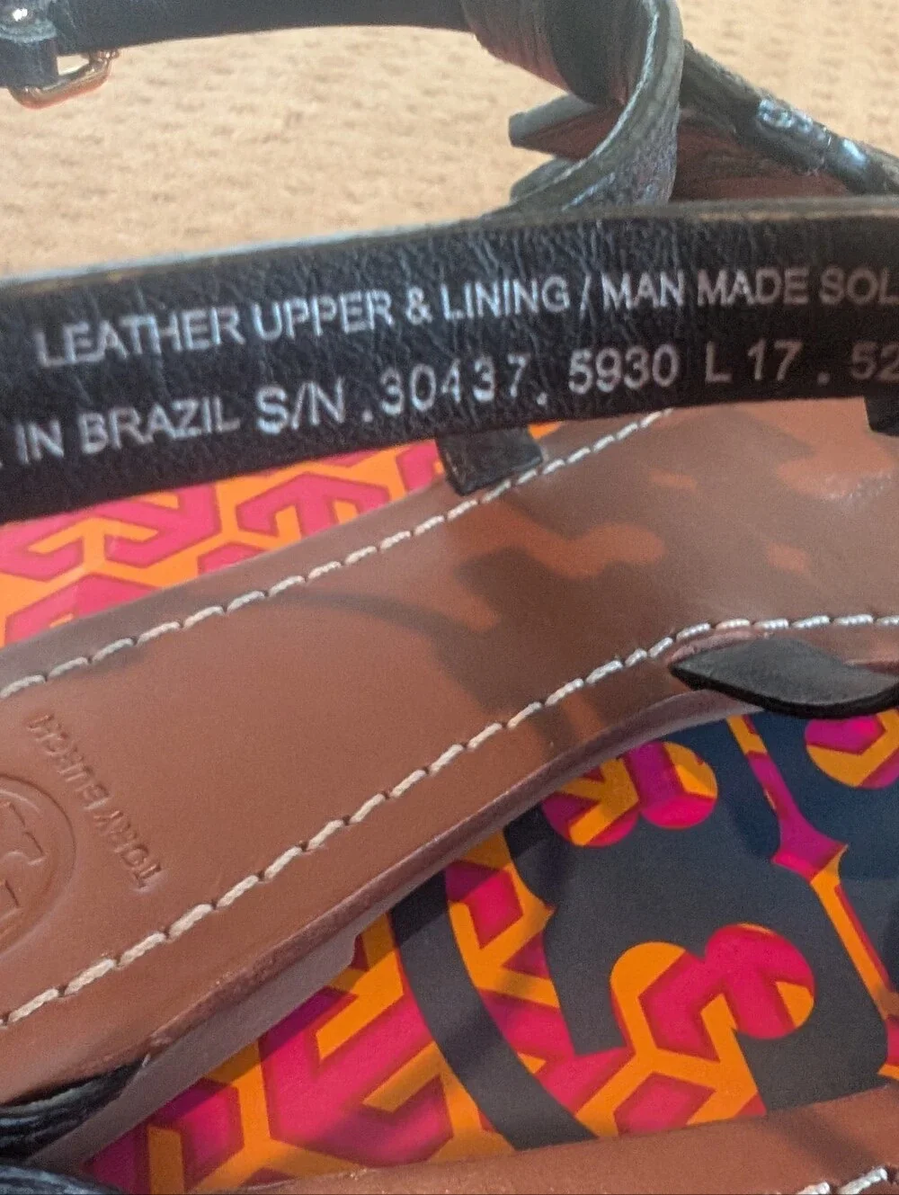 Tory Burch Black Thong Sandals Size 8.5